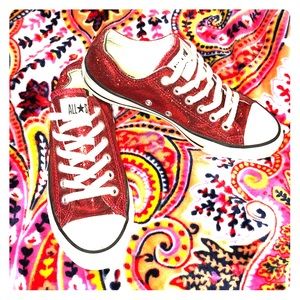 Red sparkle Converse